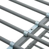 Bunk Bed Grey Powder-Coated Steel Twin and Full Durable 287904
