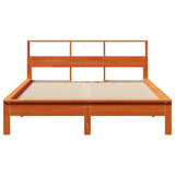 Bed Frame Wax brown Solid pinewood Double Bed Frame Rectangular 3309739