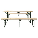 Folding Beer Table with 2 Benches 220 cm Fir Wood 42207
