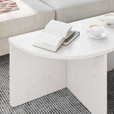 Coffee Table 2 pcs White Solid pine wood 873536