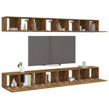 TV Cabinets 8 pcs Smoked Oak 60x30x30 cm Engineered Wood 3120308