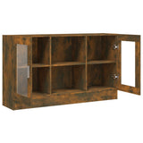 Vitrine Cabinet Smoked Oak 120x30.5x70 cm Engineered Wood 815627