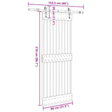 Sliding Door NARVIK Natural and Black 80 x 210 cm 3445288