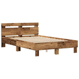 Bed Frame with Headboard Old wood 135 x 190 cm Engineered wood 3333954