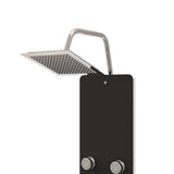 Shower Panel Unit Glass 25x47.5x130 cm Black 151420