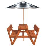 Picnic Table for 4 Kids with Umbrella Solid Wood Fir 3281620