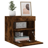 TV Wall Cabinets with LED Lights 2 pcs Smoked Oak 40x30x40 cm 837178