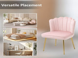 Velvet-Feel Shell Accent Chair - Pink T3398P340977