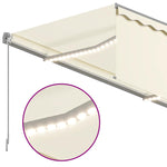 Manual Retractable Awning with Blind&LED 4x3m Cream 3069422
