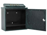 Wall Mounted Mailbox Green 29 x 13 x 41 cm Cast Aluminum 42023496