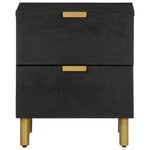 ZNTS Bedside Cabinet Black 40x33x46 cm Solid Wood Mango 4017646