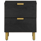 ZNTS Bedside Cabinet Black 40x33x46 cm Solid Wood Mango 4017646