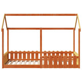 Kids' House Bed Frame without Mattress Wax Brown 80x200 cm 850691