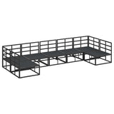 Garden Sofa Set with Cushion 7 pcs Black Aluminium 3378850
