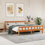 Bed Frame without Mattress Wax Brown 160x200 cm Solid Wood Pine 844399
