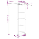 Sliding Door Natural and White 73.5 x 211 cm Solid Pine Wood 3445468