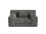 1-Seater Sleeper Sofa, Compressed Corduroy Sofa with High Backrest, Metal Frame, High-Density Foam, W3779P501260