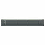 Garden Raised Bed 320x80x44 cm Galvanised Steel Grey 45527