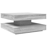 Coffee Table 360-Degree Rotatable Grey Sonoma 70x70x34.5 cm 858484