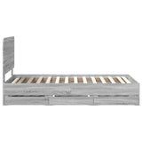 Bed Frame with Drawer Grey Sonoma 90 x 200 cm Engineer Wood 3412635