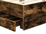 Bed Frame with Drawer Smoked Oak 180 x 200 cm Engineer Wood 3411487