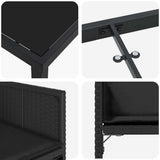 Garden Dining Set 5 pcs Black Poly Rattan 3380690