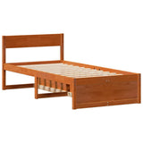 Bed Frame without Mattress Wax Brown 90x200 cm Solid Wood Pine 3306392