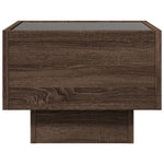 ZNTS Side Table with LED Brown Oak 40x40x30 cm Engineered Wood 847503