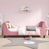 Children's Bed Frame with Headboard Pink 80 x 160 cm Velvet 42010860