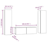 ZNTS 3 Piece TV Cabinet Set Grey Sonoma Engineered Wood 3120237