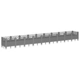 Garden Planter with Pegs Light Grey 363.5x43.5x43.5 cm PP 368028