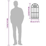 Wall Mirror Black 30x60 cm Arch Iron 358624