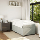 ZNTS Box Spring Bed with Mattress Light Grey 90x200 cm Velvet 3285257