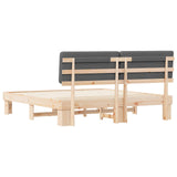 Bed Frame with Upholstered Headboard Dark Grey 200 x 200 cm 3398075