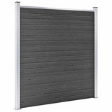 Fence Panel Set WPC 1737x186 cm Black 3070437