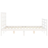 Bed Frame without Mattress White 120x200 cm Solid Wood 3193982