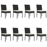 Outdoor Dining Set Black and Cream 3100400
