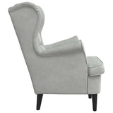 Armchair Light Grey Velvet 42012824