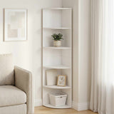 Corner Shelf 5-Tier 41.5 x 41.5 x 178 cm Engineered Wood White 8016326