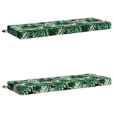 Bench Cushions SOEST 2 pcs 100% Polyester Leaf Pattern 949707