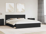 Bed Frame with Headboard Black 160 x 200 cm Solid Pine Wood 3410984
