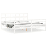 Bed Frame without Mattress White Super King Size Solid Wood 3194847