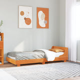 Bed Frame Wax Brown Solid Pine Wood and Plywood Single Durable 850736