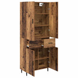 Highboard with Drawer 2 pcs Old Wood Engineered Wood and Glass 3415750