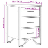 ZNTS Bedside Cabinet Grey Sonoma 40x41x60 cm Engineered Wood 848527