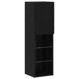 TV Cabinet Set Wall-mounted 6 pcs Black oak Engineered wood 3334382