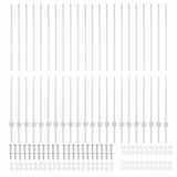 Embedded Fence Post 22 pcs Silver 200 cm Powder-Coated Steel 3335960