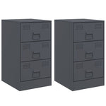 ZNTS Bedside Cabinets 2 pcs Anthracite 34.5x39x62 cm Steel 841780