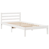 Bed Frame with Headboard without Mattress White 75x190 cm Small Single 3306630