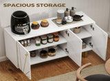 Sideboard Storage Cabinet, Modern Storage Cupboard with Adjustable Shelves and Metal Legs for Living T3398P424860